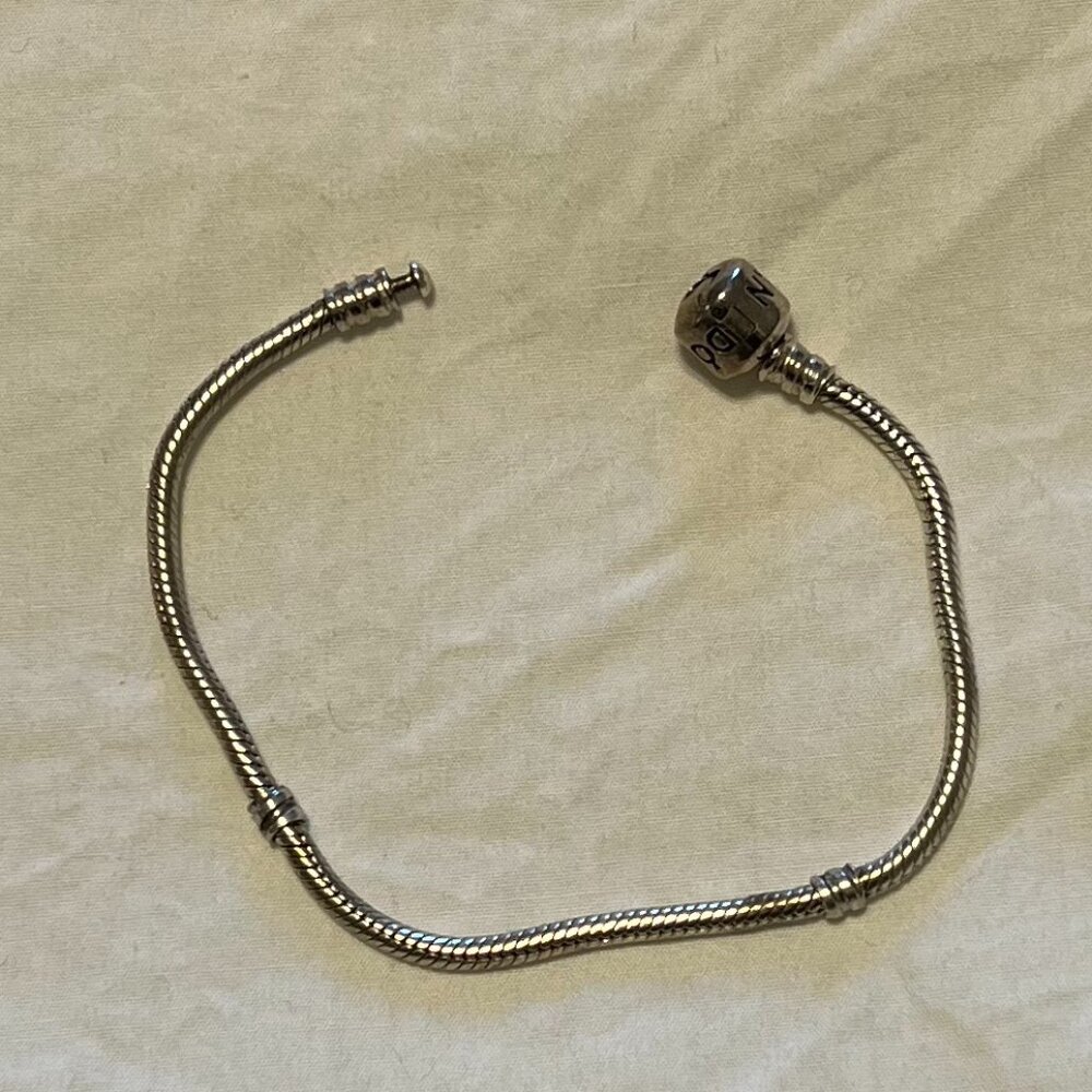 Pandora Moments Barrel Clasp Snake Chain Bracelet in Sterling Silver